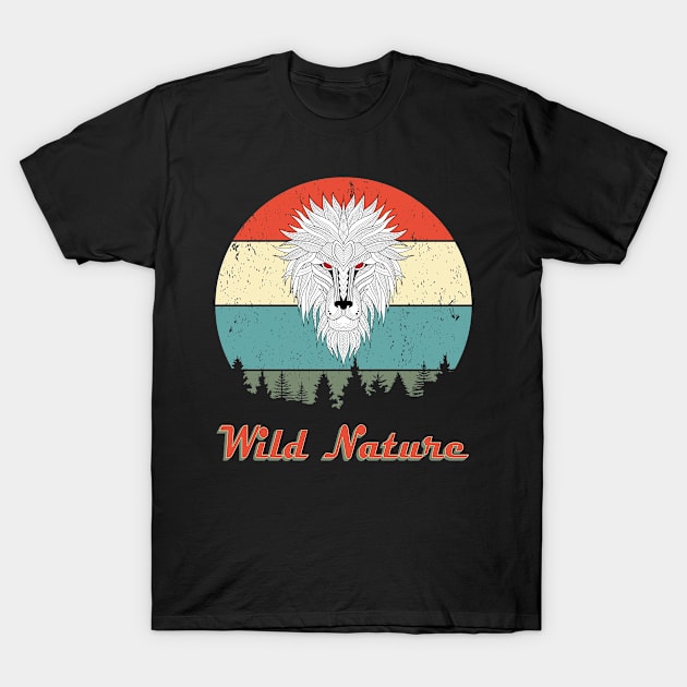 Wild Nature Lion Abstract Sunset T-Shirt by SmileSmith